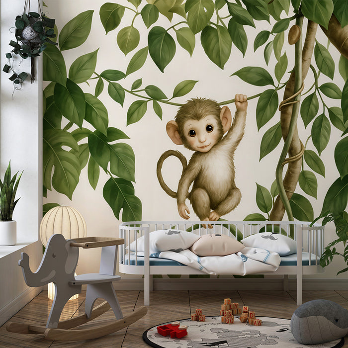 Abekat tapet | Barnligt og legende design