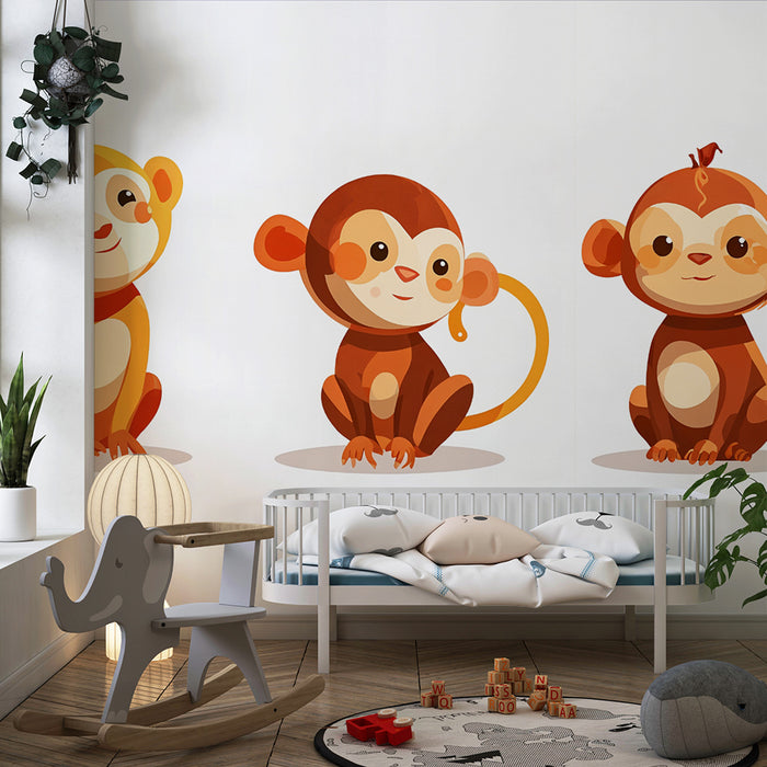 Tapeta z małpkami | Kolekcja zabawna i kolorowa