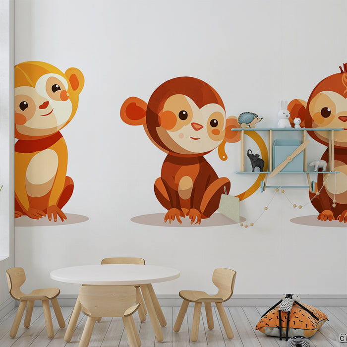 Tapeta z małpkami | Kolekcja zabawna i kolorowa