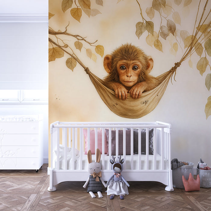 Papier peint singe mignon | Design doux et ludique