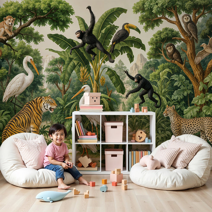 Jungle tapet vildmark | Realistiske eksotiske dyr