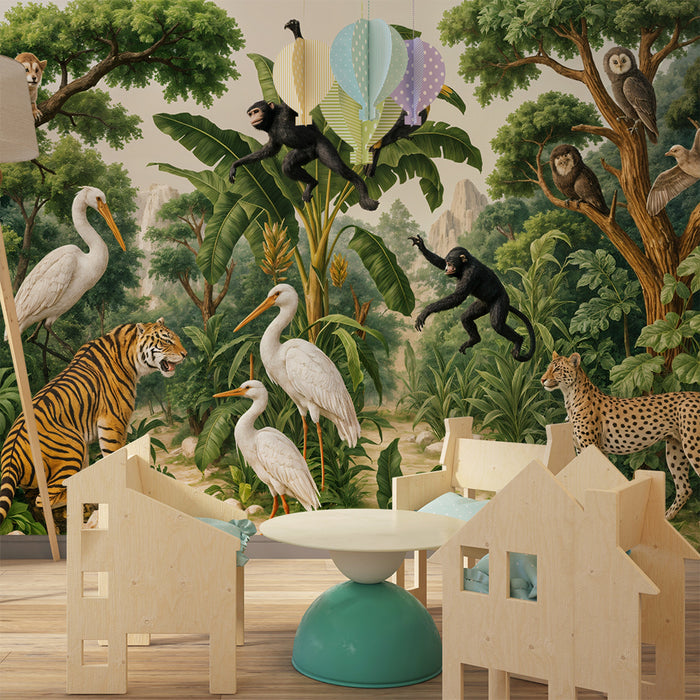 Jungle tapet vildmark | Realistiske eksotiske dyr