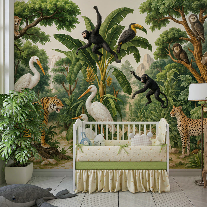 Jungle tapet vildmark | Realistiske eksotiske dyr