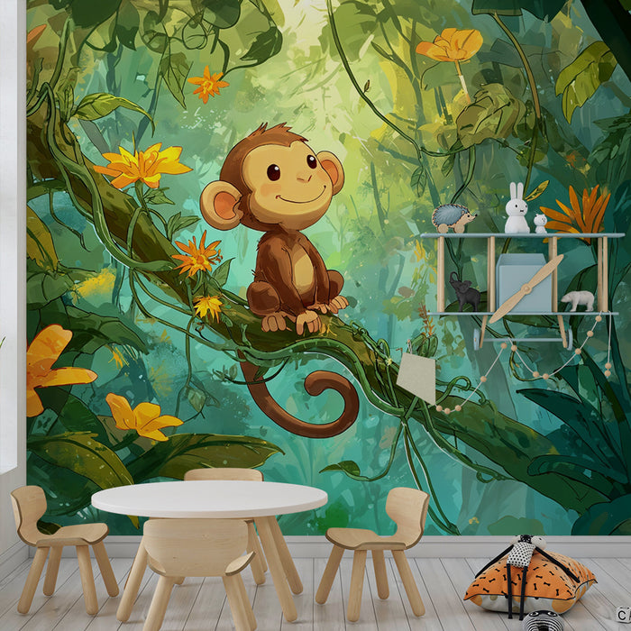 Papier peint opica | Pustolovščina v džungli
