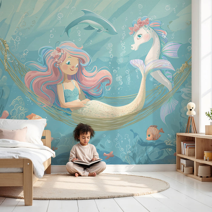 Havfruetapet | Pastelfarvet undersøisk fortryllelse