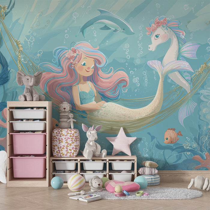 Havfruetapet | Pastelfarvet undersøisk fortryllelse