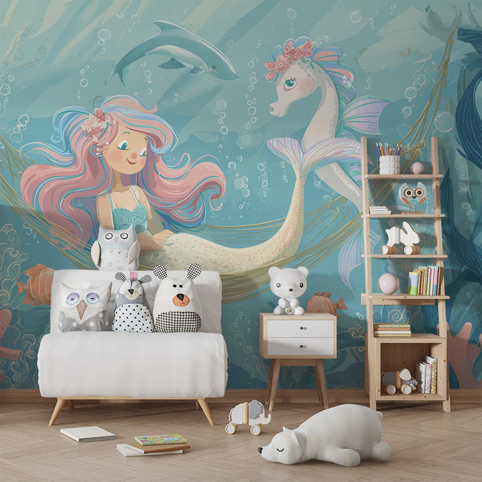 Havfruetapet | Pastelfarvet undersøisk fortryllelse