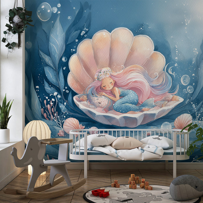 Havfrue tapet | Illustration af eventyrligt undervandsfortælling