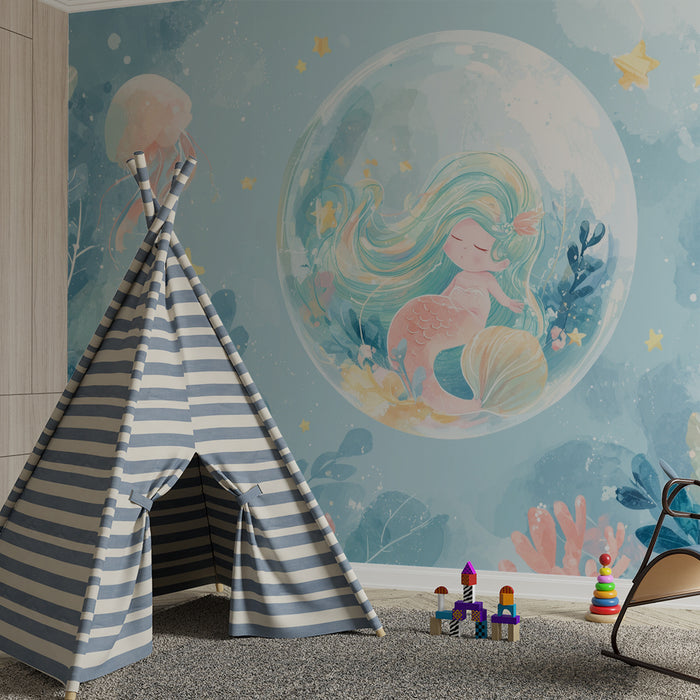 Tapeta sirena | Čarobne oceanske ilustracije