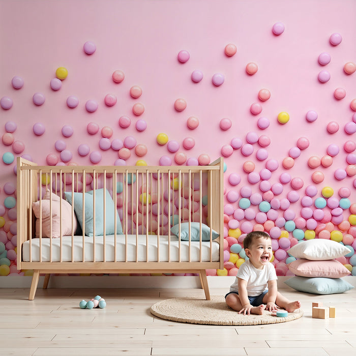 Papel pintado infantil | Dulces de colores pastel