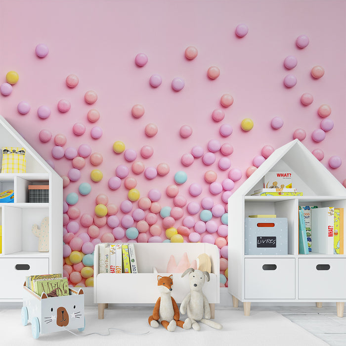 Papel pintado infantil | Dulces de colores pastel