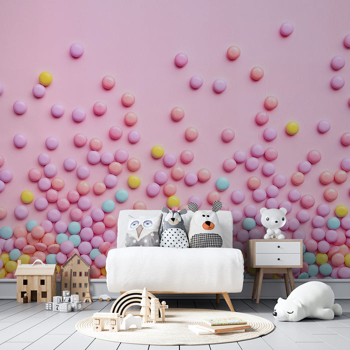 Papel pintado infantil | Dulces de colores pastel