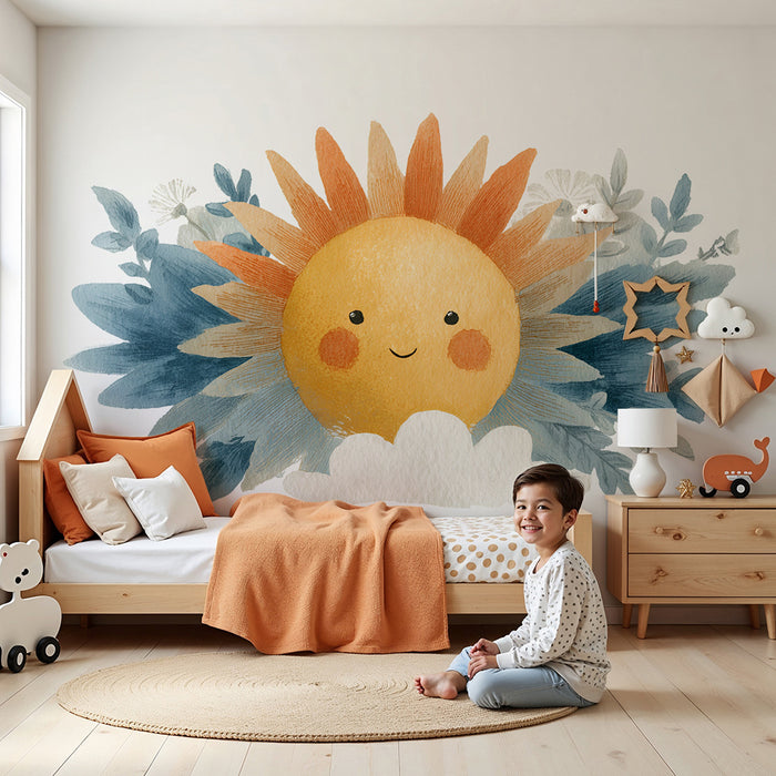 Tapet s'meshno sl'ntse | Blag akvarel illustration