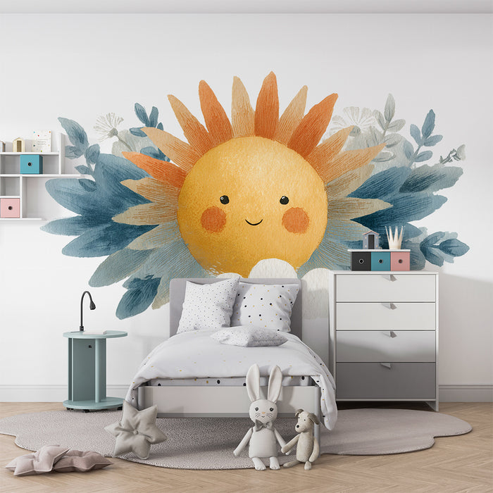 Tapet s'meshno sl'ntse | Blag akvarel illustration