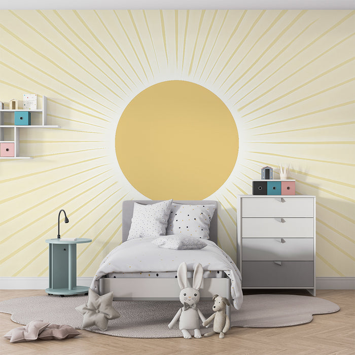 Papel pintado infantil | Sol radiante pastel