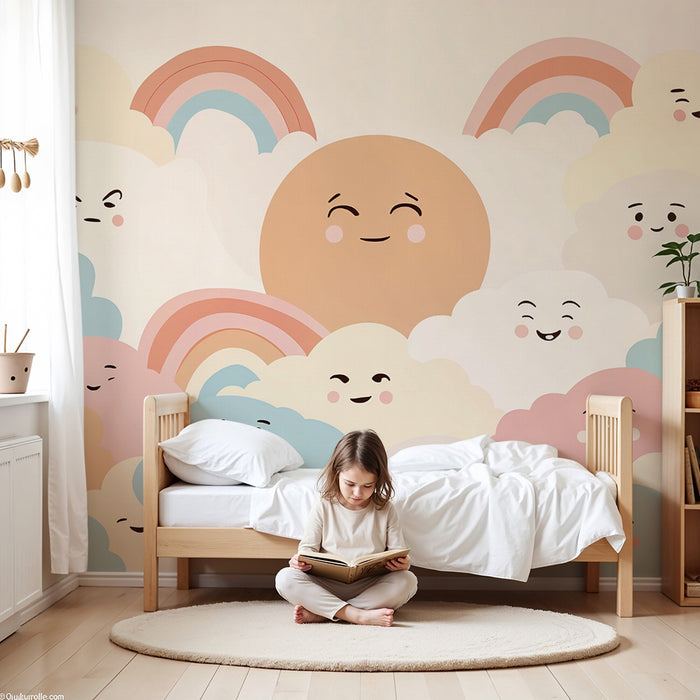 Skytapet | Pastel himmel og regnbue