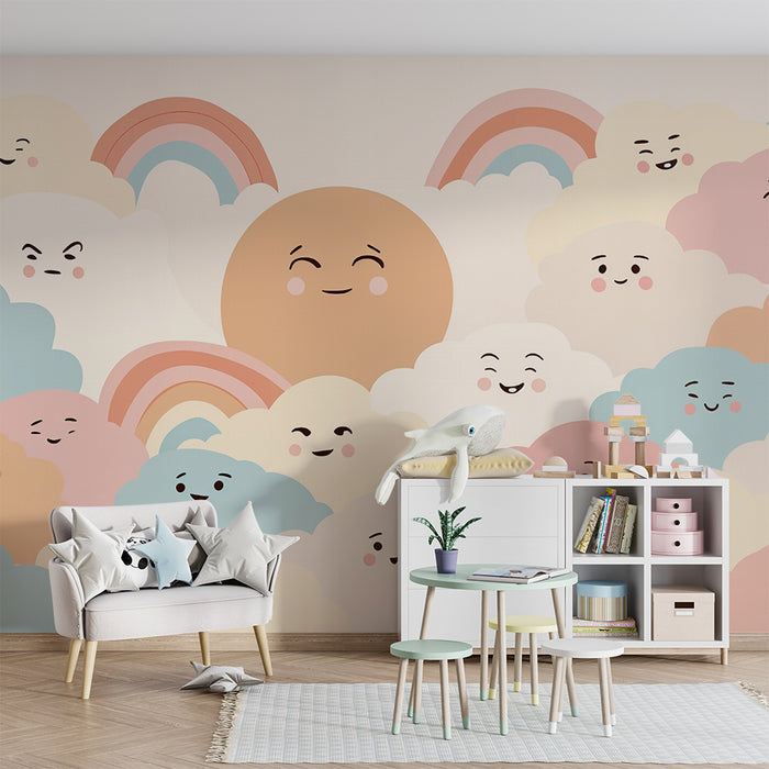 Skytapet | Pastel himmel og regnbue