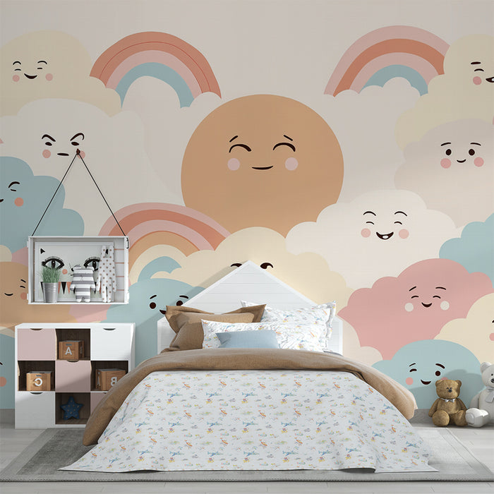 Skytapet | Pastel himmel og regnbue