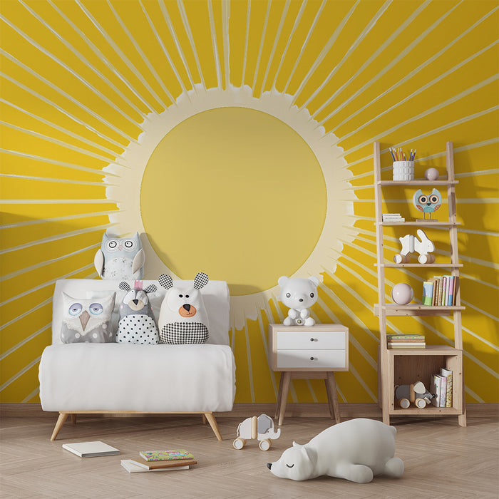 Papel pintado infantil | Estrella radiante amarilla