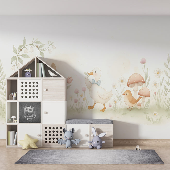 Lastenhuoneen tapetti | Lumottu puutarhan eläimet