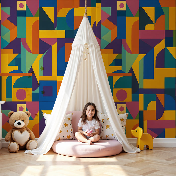 Kinderkamer behang | Kleurrijke en speelse geometrie