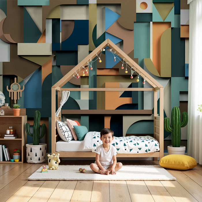 Dječja soba tapeta | Višebojni geometrijski oblici