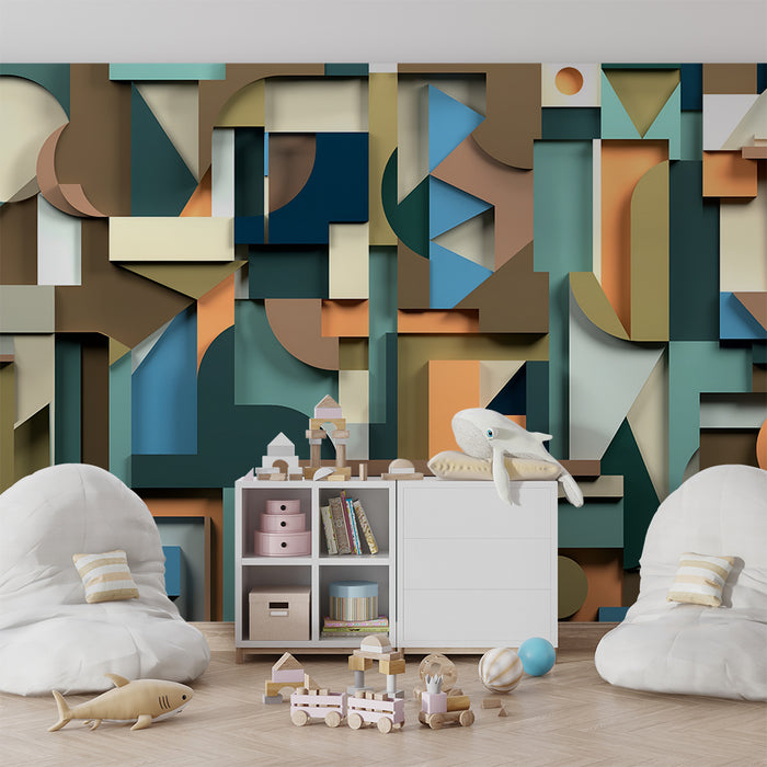 Dječja soba tapeta | Višebojni geometrijski oblici