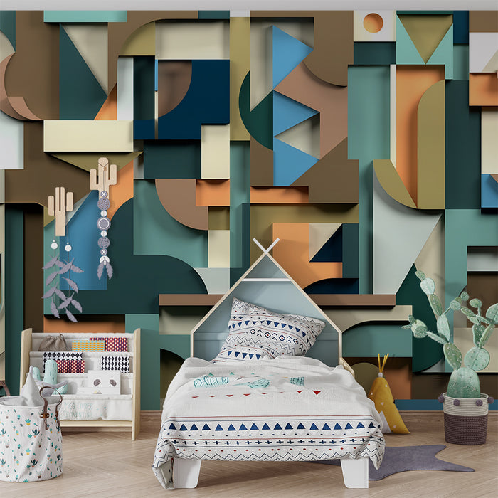Dječja soba tapeta | Višebojni geometrijski oblici