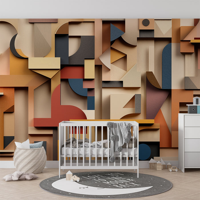 Børneværelse tapet | Abstrakte geometriske former