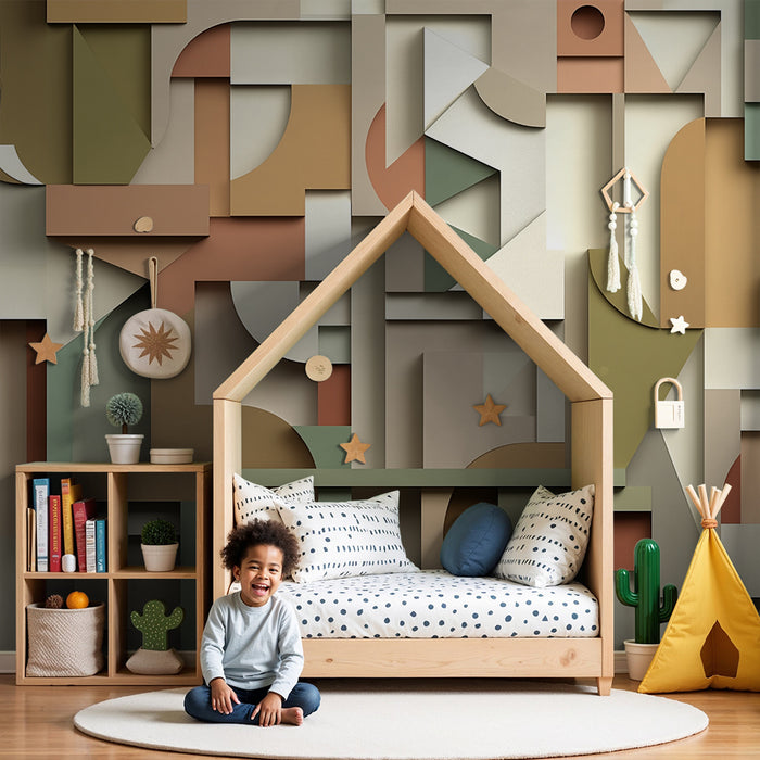 Papel de parede criança | Formas geométricas modernas