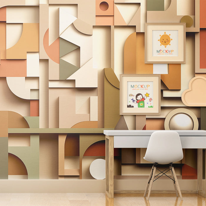 Papel de parede criança | Formas geométricas modernas