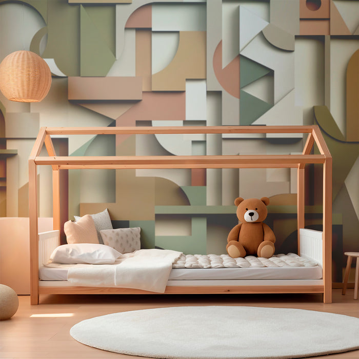 Papel de parede criança | Formas geométricas modernas