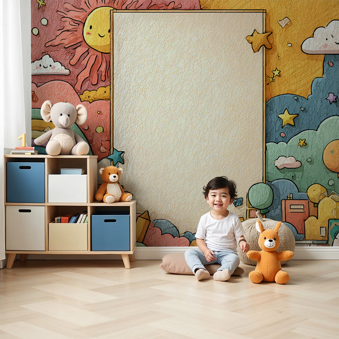 Regnbuetapet | Farverig børneillustration