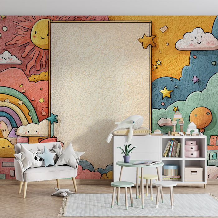 Regnbuetapet | Farverig børneillustration