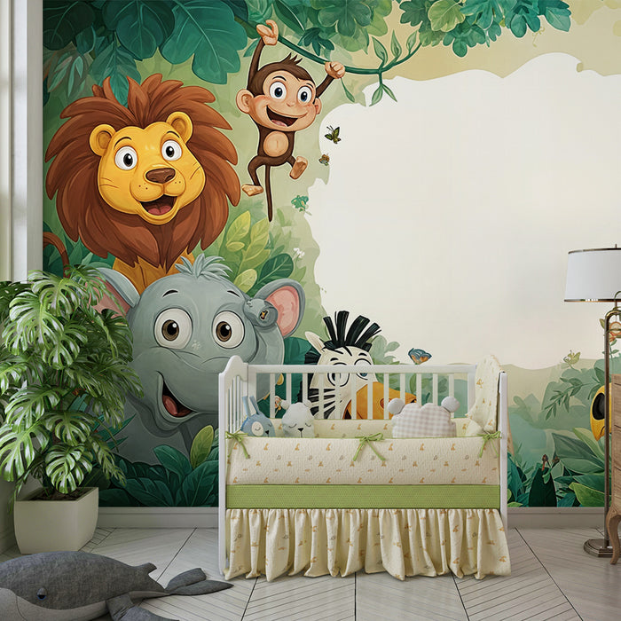 Papel de parede selva crianças | Animais divertidos