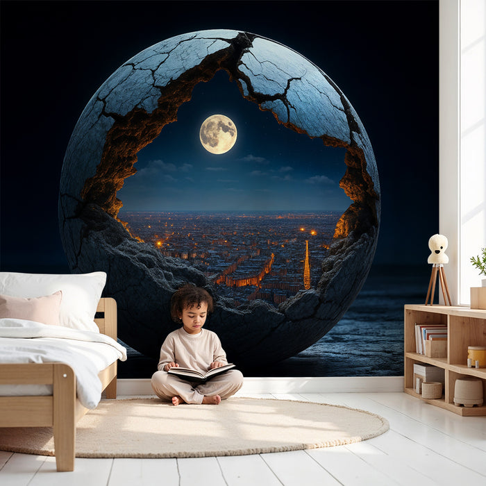 Lastenhuoneen tapetti | Lumoava kuun universumi