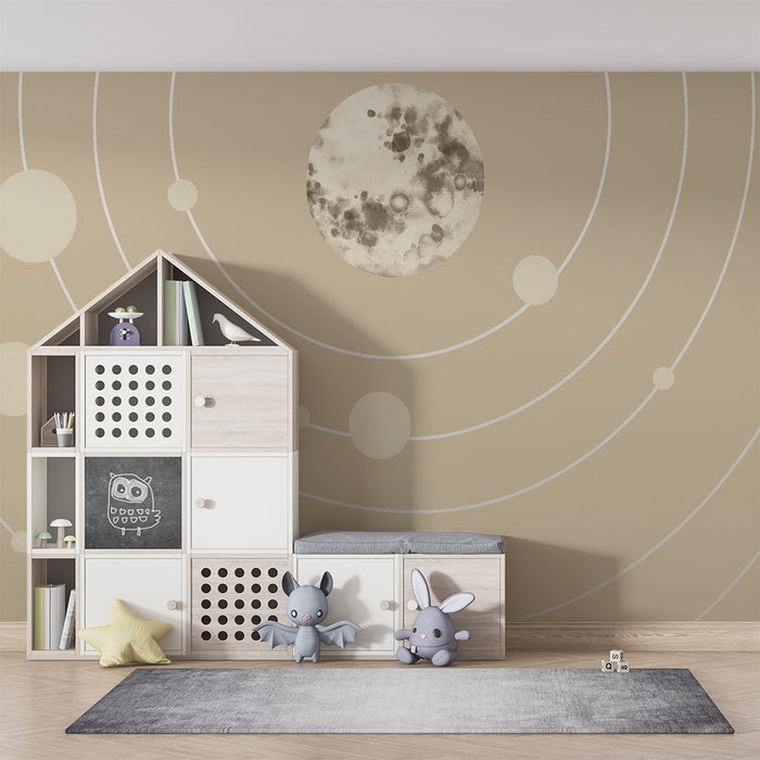 Lastenhuoneen tapetti | Minimalistinen aurinkokuntajärjestelmä