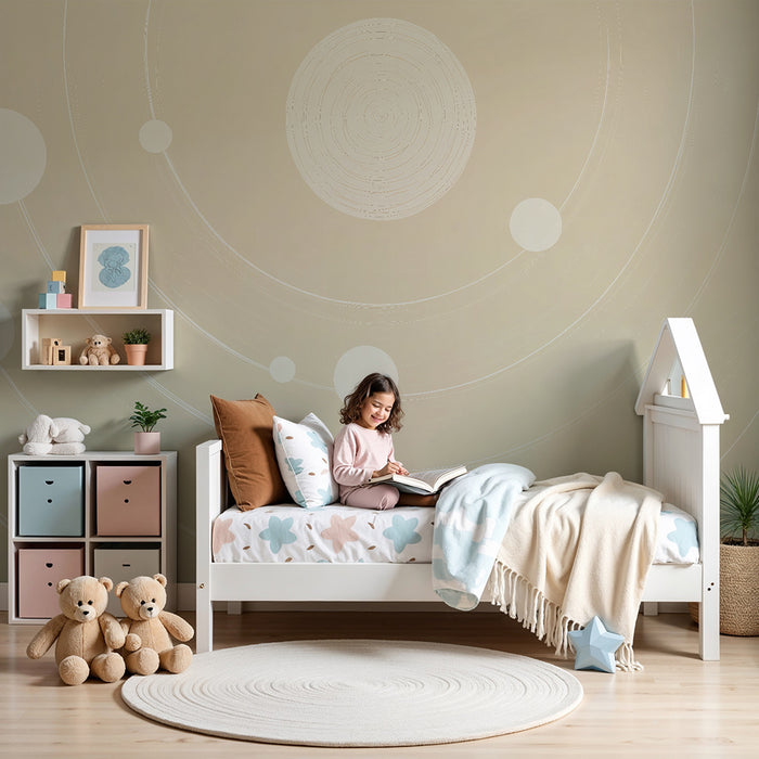 Barntapet | Beige solsystem