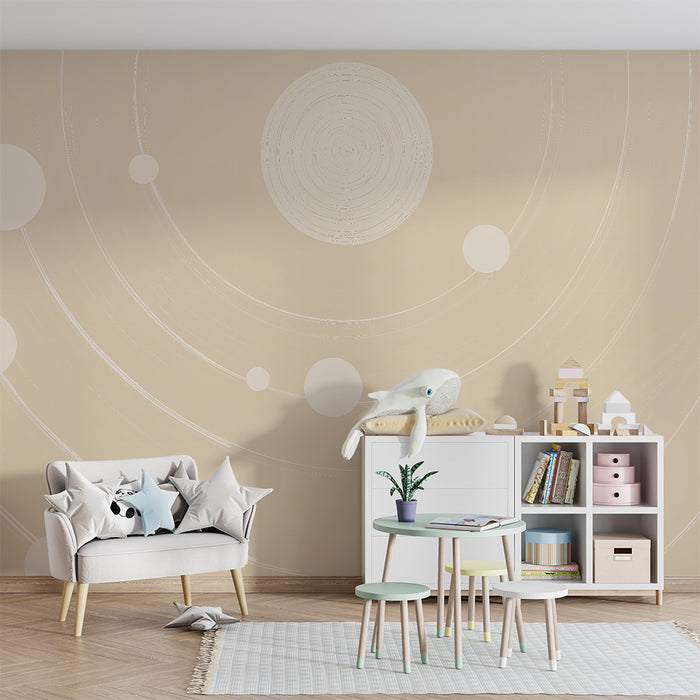 Barntapet | Beige solsystem