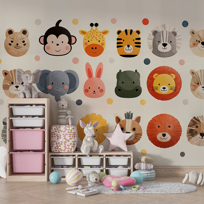 Papier peint animaux | Décor ludique pour chambre d'enfant