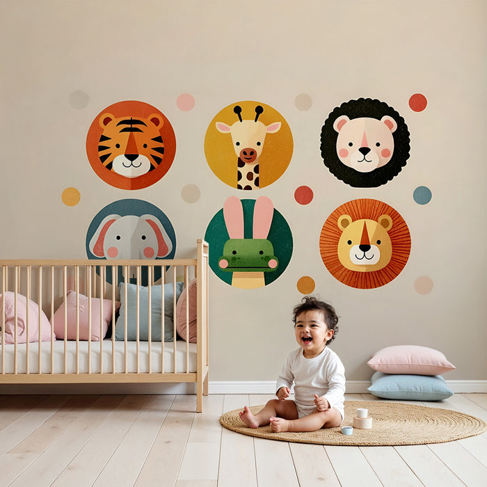 Tapeta zwierzęca | Zabawna dekoracja pokoju dziecięcego