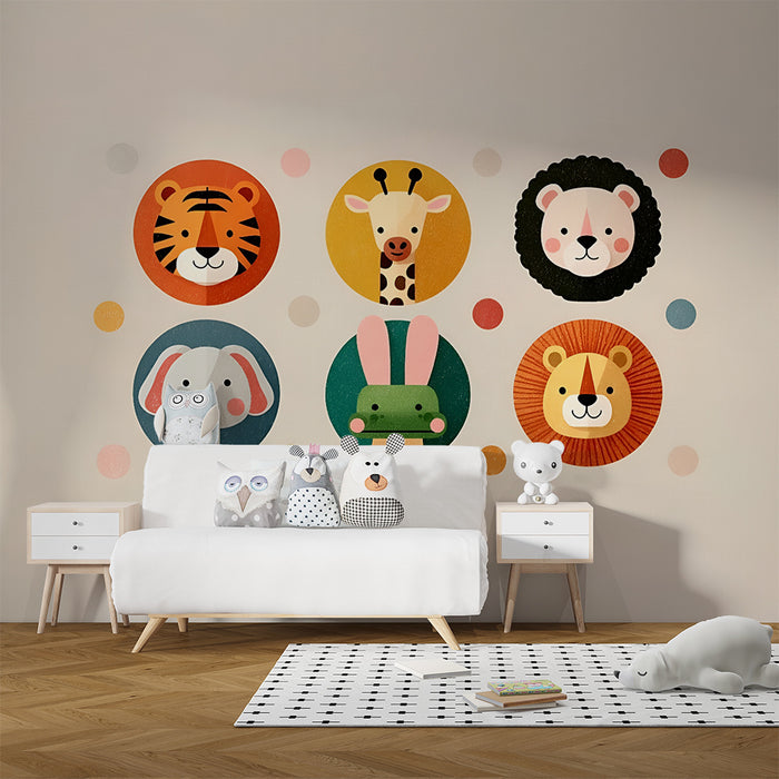 Tapeta zwierzęca | Zabawna dekoracja pokoju dziecięcego
