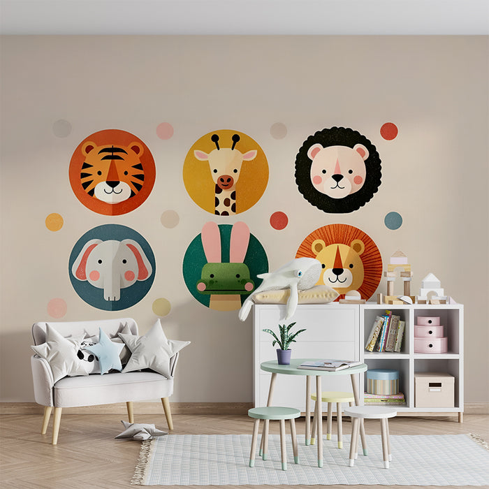 Tapeta zwierzęca | Zabawna dekoracja pokoju dziecięcego