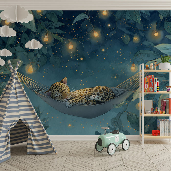 Tapet s's zaspali leopard | Zvezdena i umirashcha nosht