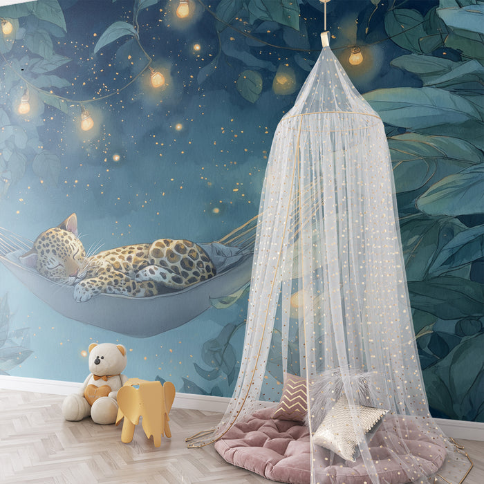 Tapet s's zaspali leopard | Zvezdena i umirashcha nosht