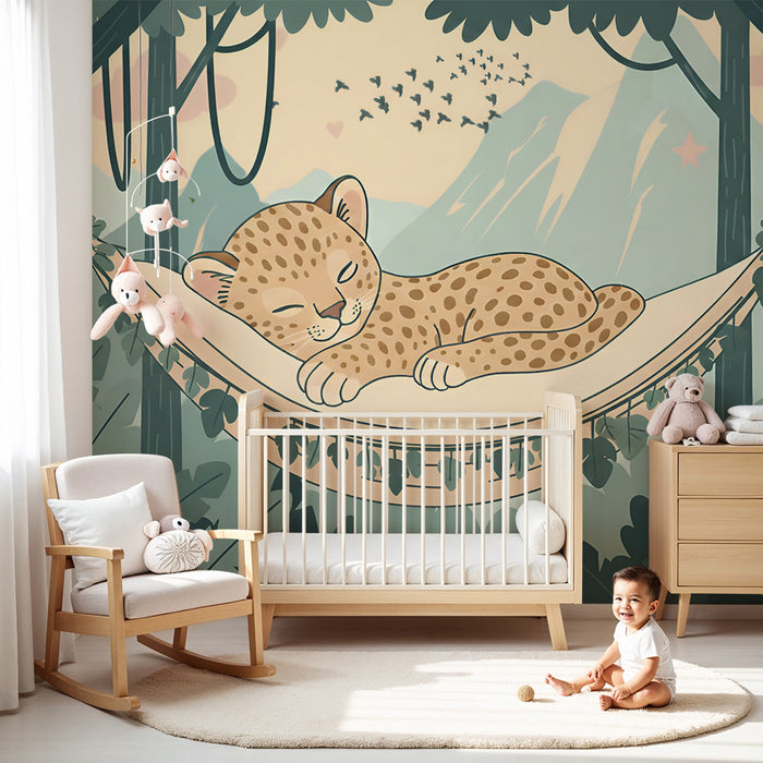 Dětské tapety do pokojíčku | Malý leopard v džungli