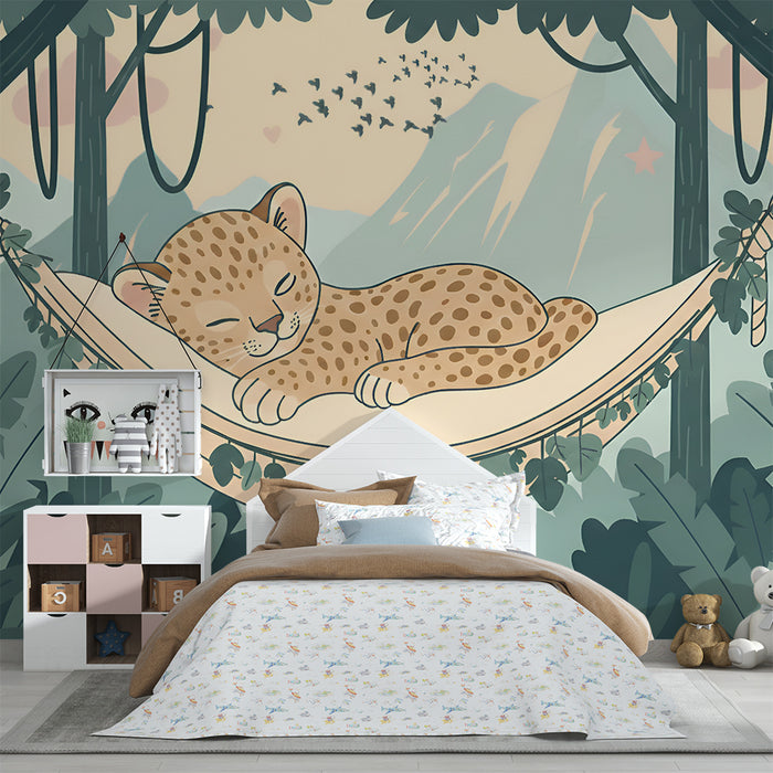 Dětské tapety do pokojíčku | Malý leopard v džungli