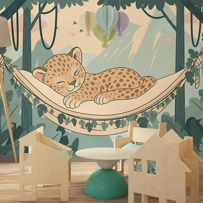 Dětské tapety do pokojíčku | Malý leopard v džungli
