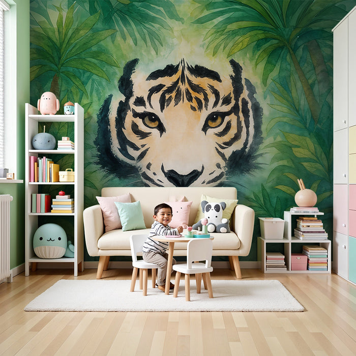 Papier peint tigre | Illustration Jungle Mystique