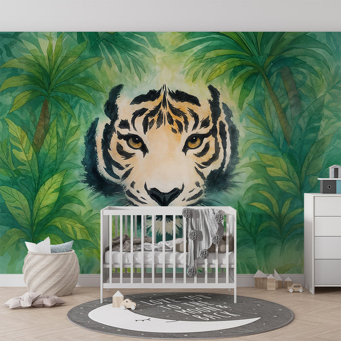 Papier peint tigre | Illustration Jungle Mystique